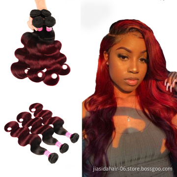 Wholesale Color T1B99J Burgundy Dark Wine 8A Brazilian Hair Body Weave Free Samples Bundles Ombre Virgin Hair
